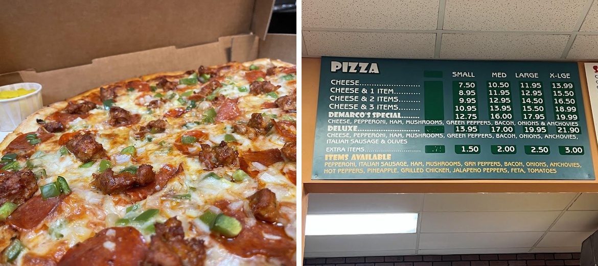 DeMarco's Pizza Cafe Menu